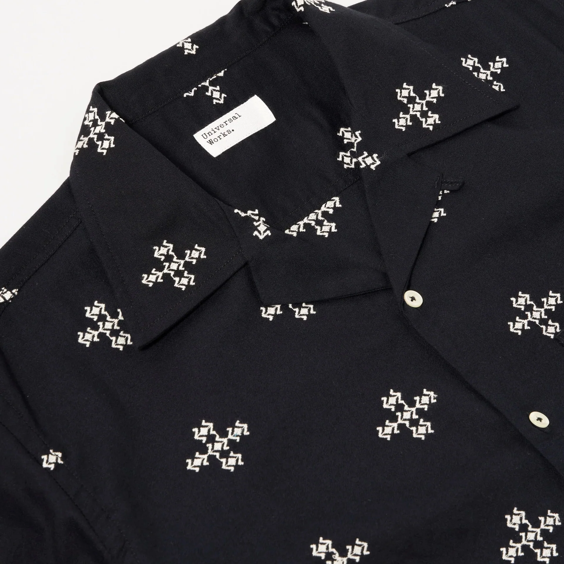 Camp Shirt - Black Embroidered Diamond - Image 6