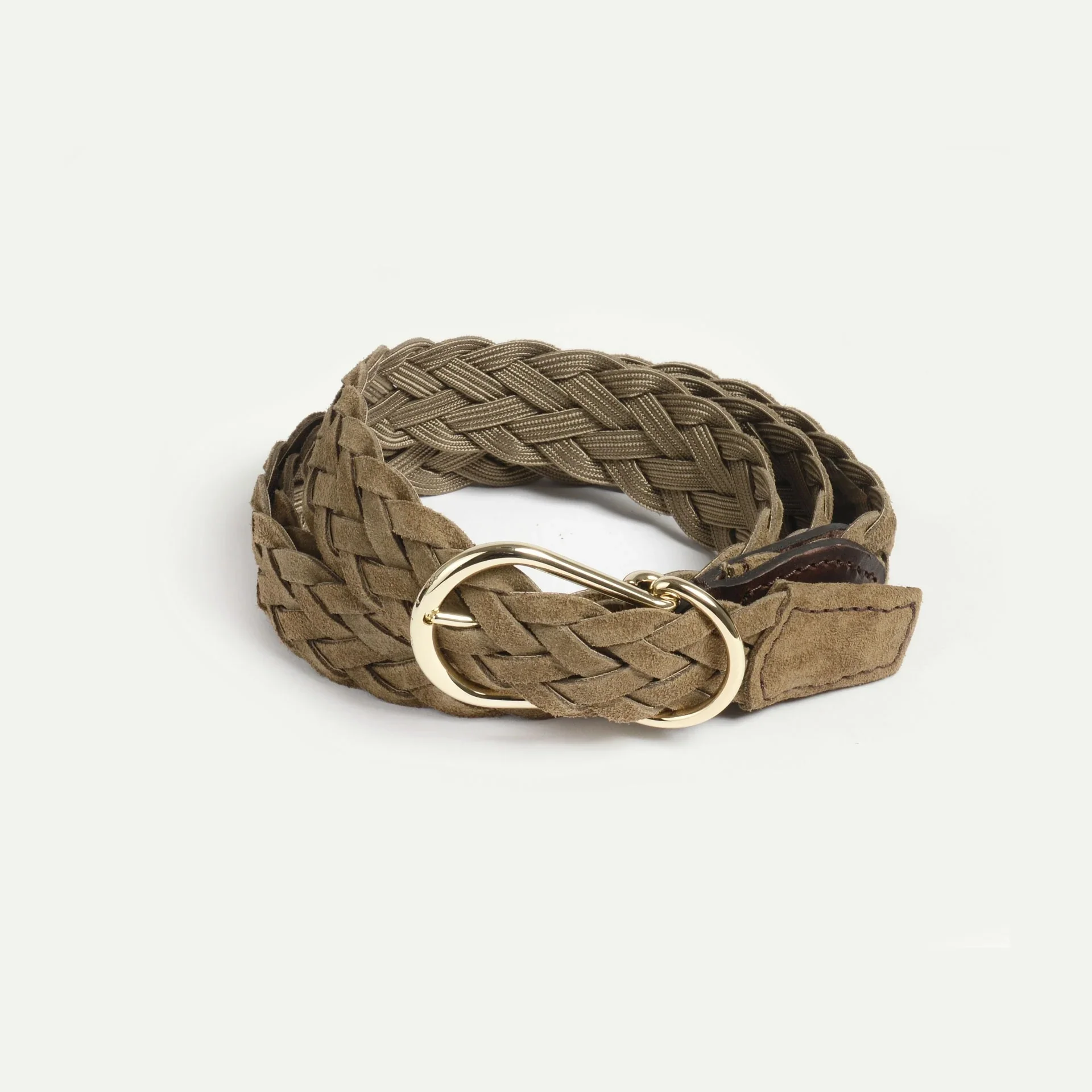 Geflochtener Wildledergürtel Cléo - Khaki Suede - Image 3
