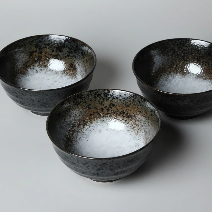 Glossy Black Japanese Bowl - Set of 4 - Image 2