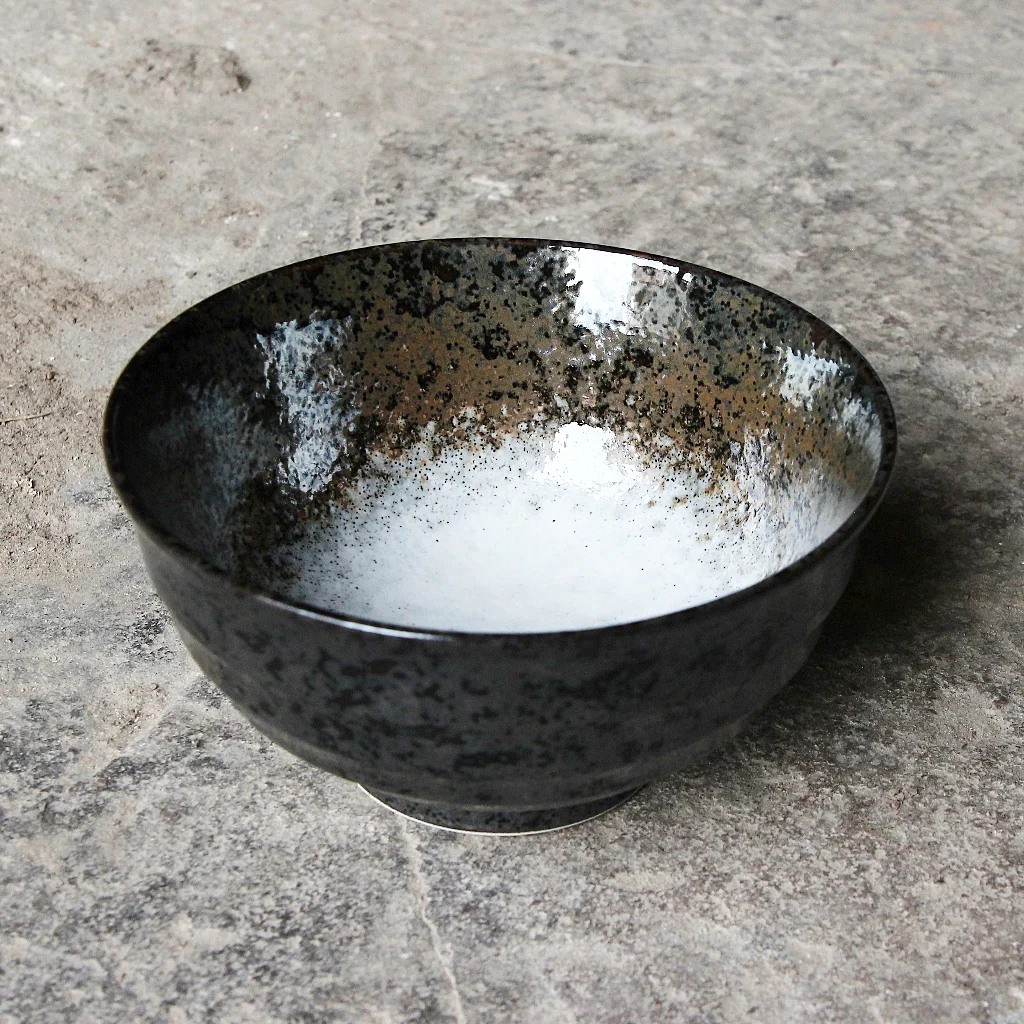 Glossy Black Japanese Bowl - Set of 4 - Image 3