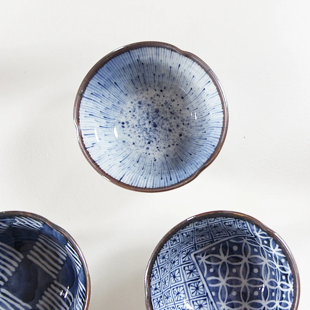 Japanese Blue Pattern Bowl – Set of 5 - Image 4