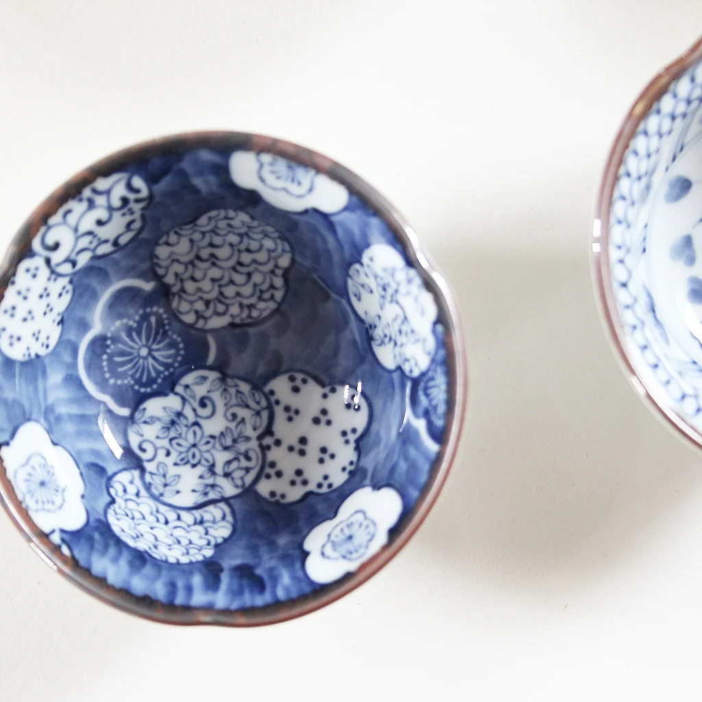 Japanese Blue Pattern Bowl – Set of 5 - Image 5