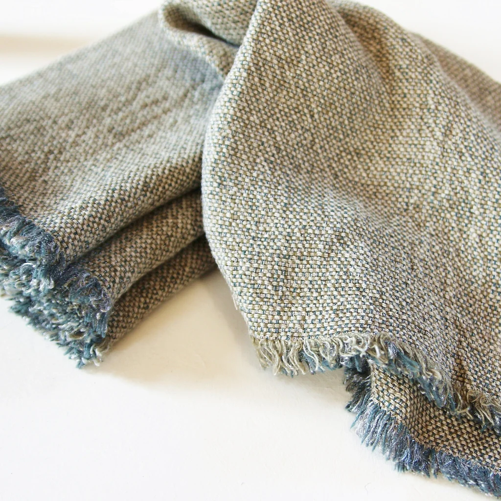 Leinen Serviette Bleu Vert - Image 2