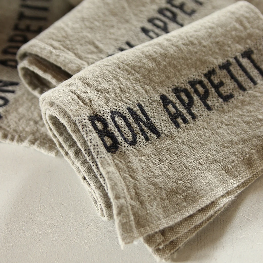 Linen Serviette Bon Appétit - linen/black - Image 2