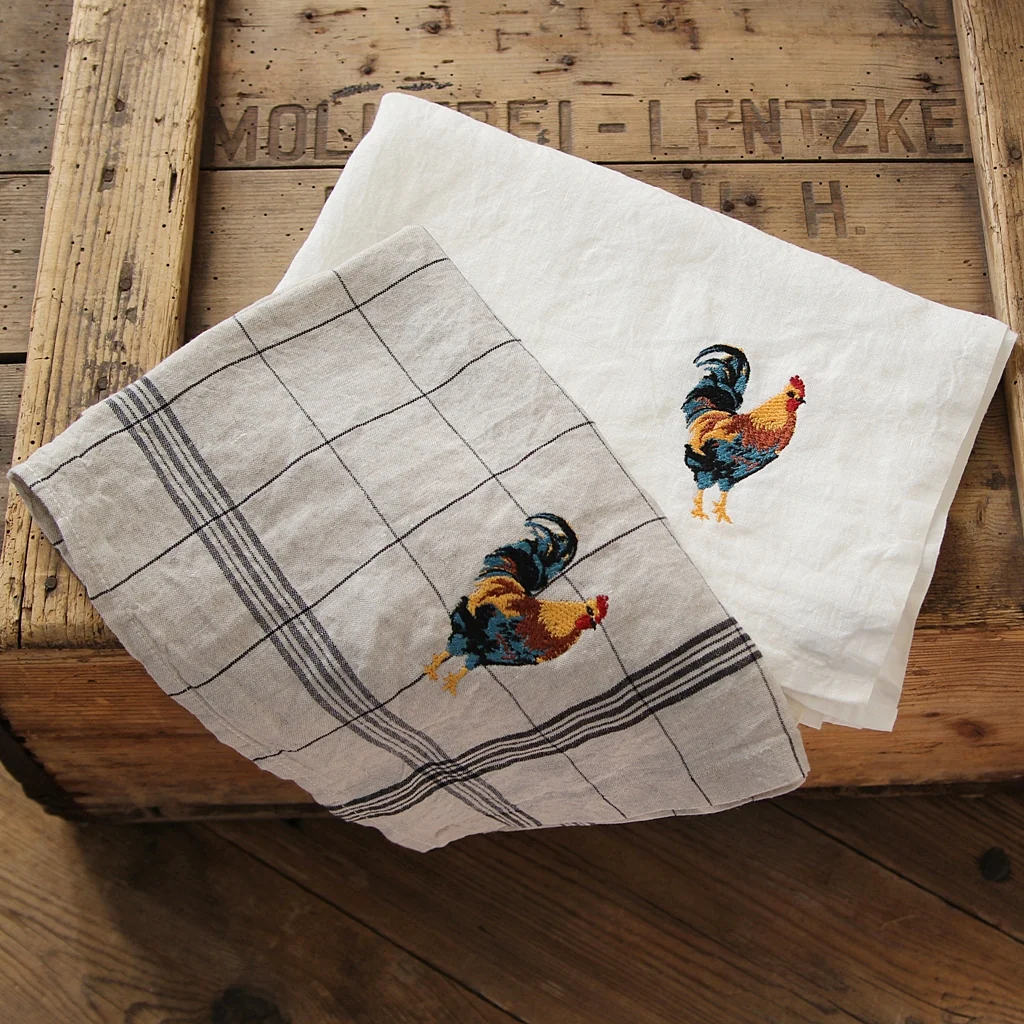 Linen Tea Towel Bistrot Coq - Image 2