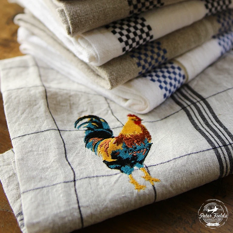 Linen Tea Towel Bistrot Coq - Image 3