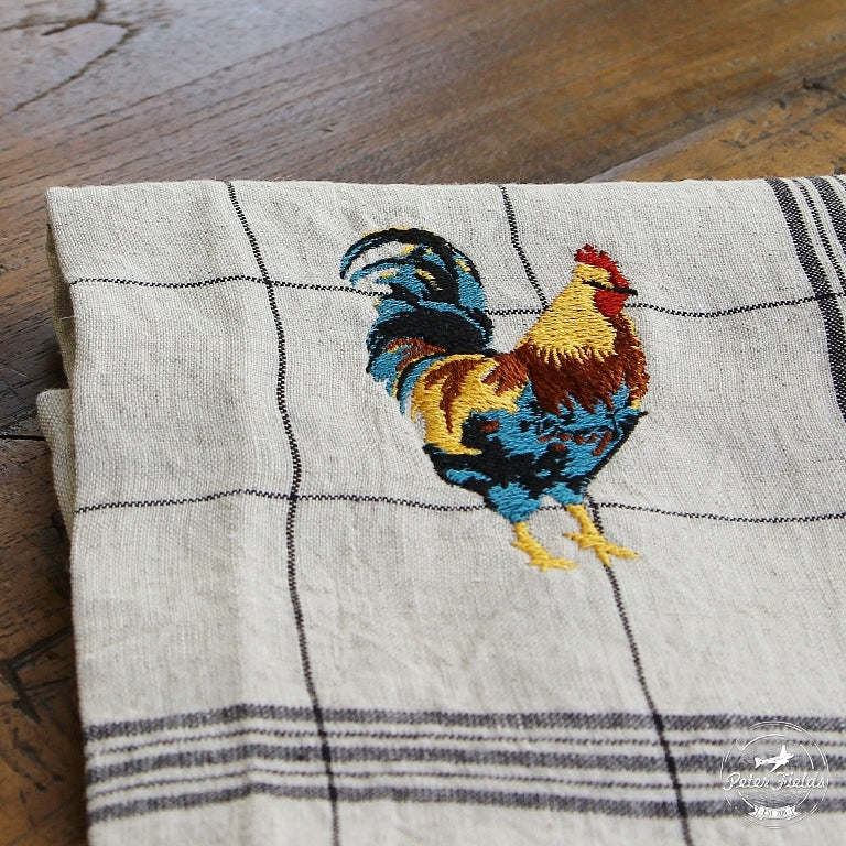 Linen Tea Towel Bistrot Coq - Image 4