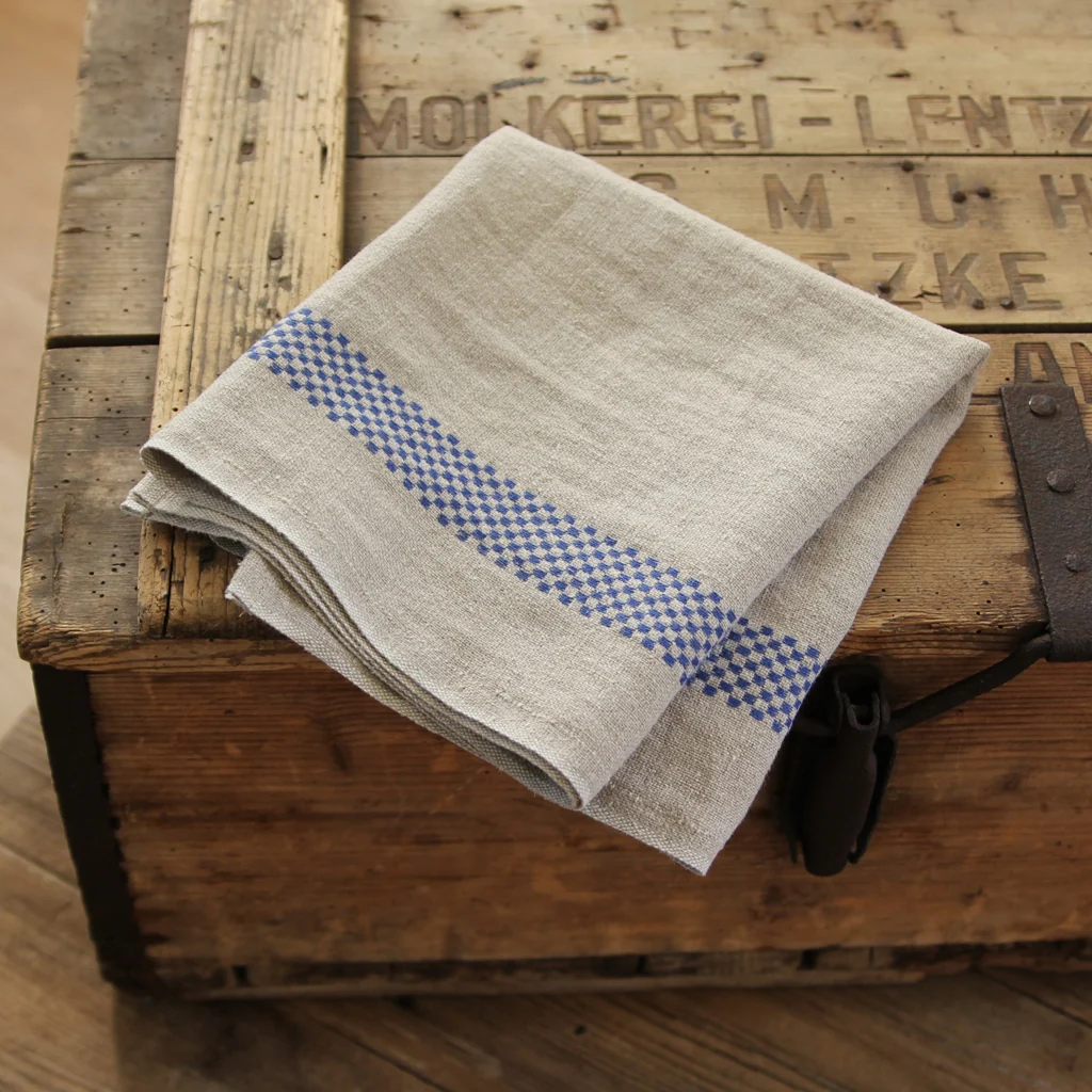 Linen Tea Towel Lustucru - naturel/bleu - Image 2