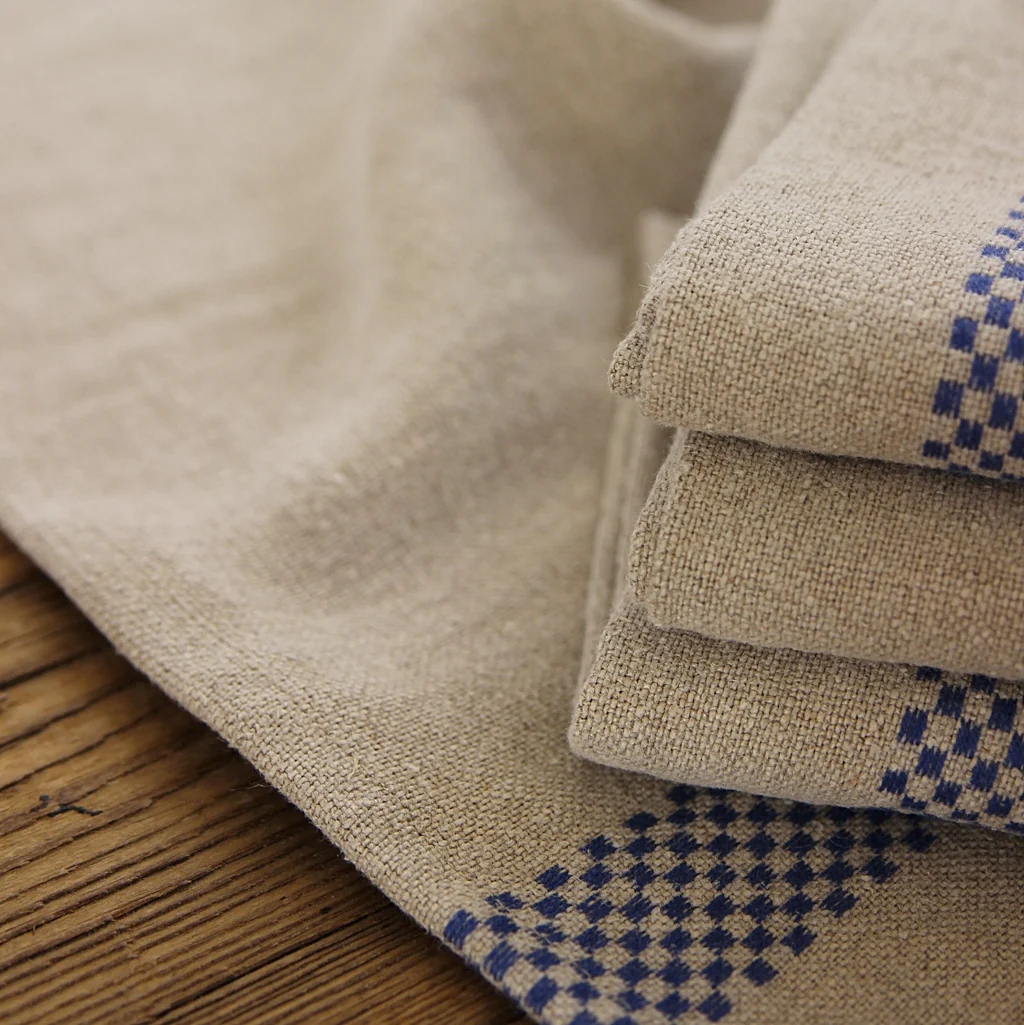 Linen Tea Towel Lustucru - naturel/bleu - Image 3