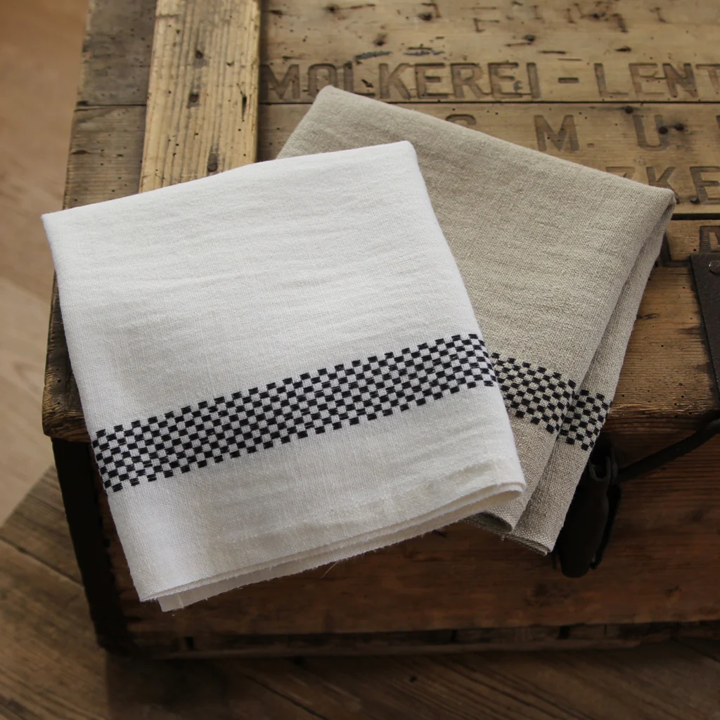 Linen Tea Towel Lustucru - naturel/noir - Image 2