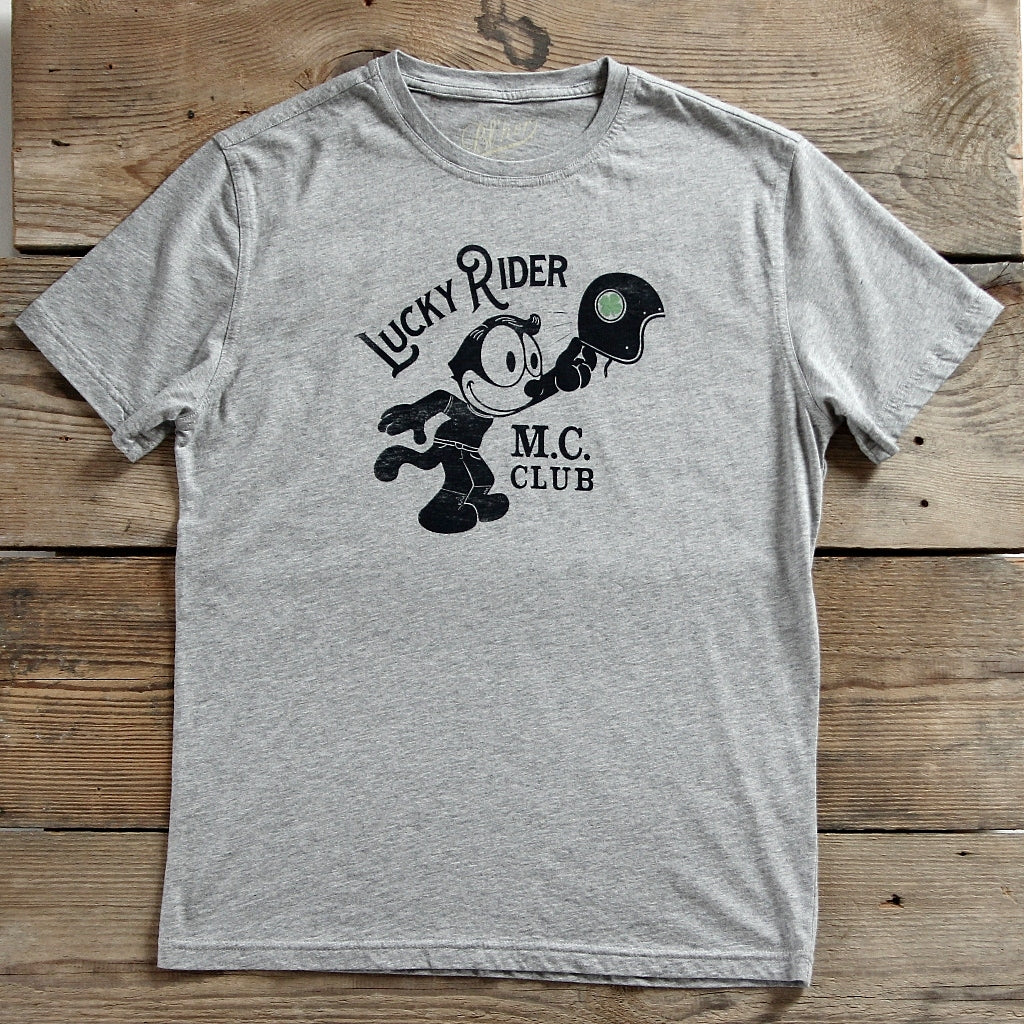 Lucky Rider Graphic Tee Grey Melange - Image 3