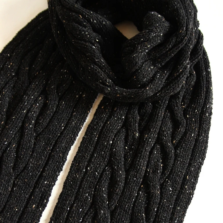 Merino Wool Ribbed Scarf - Raven - Image 2