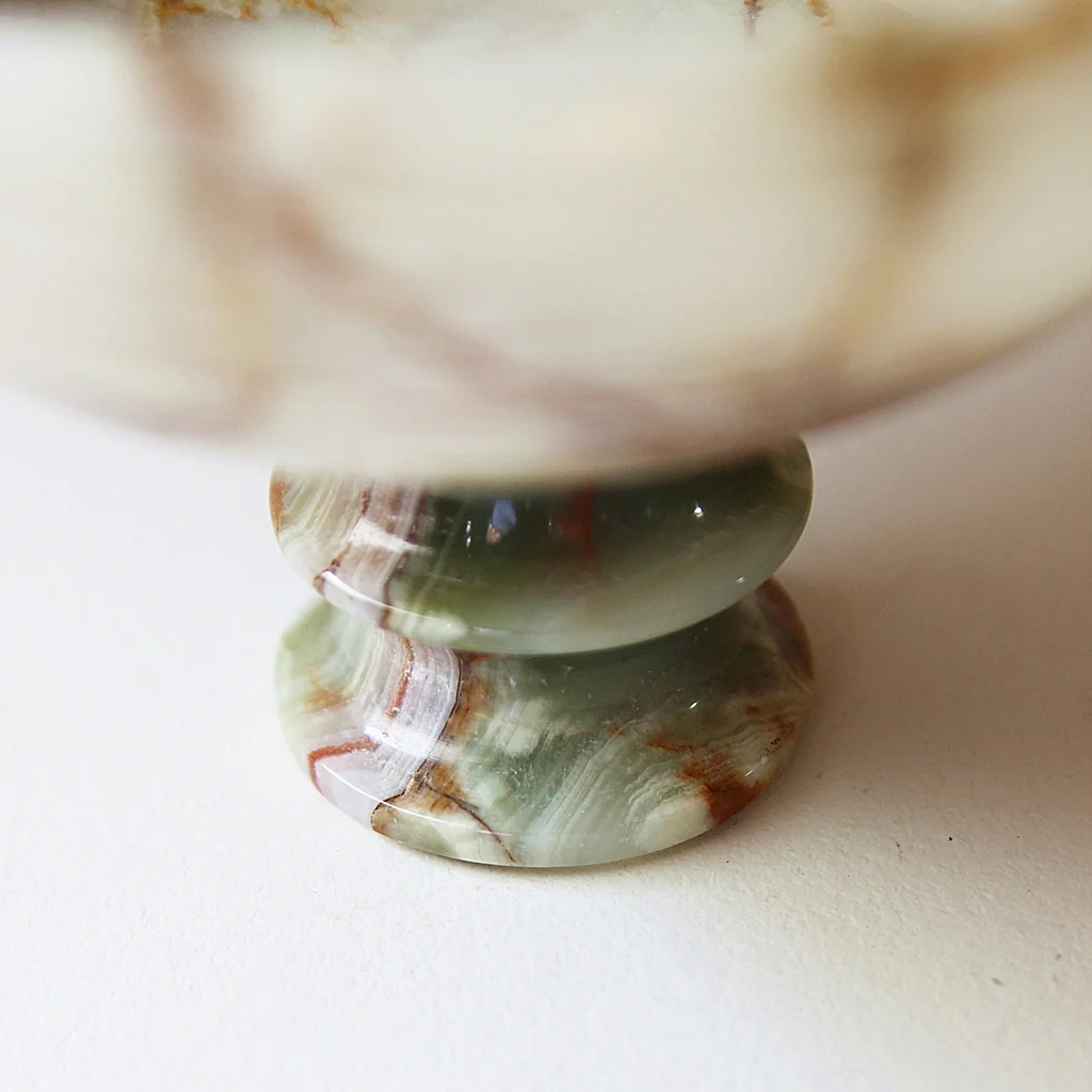 Onyx Schale auf Fuß – Naturstein - Image 4