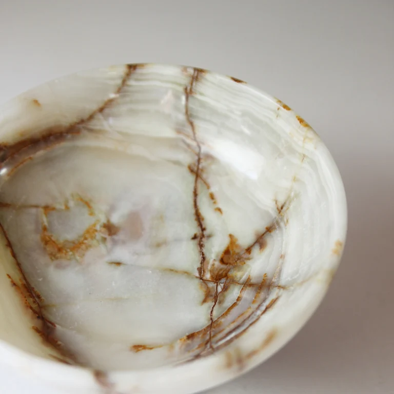 Onyx Schale auf Fuß – Naturstein - Image 5