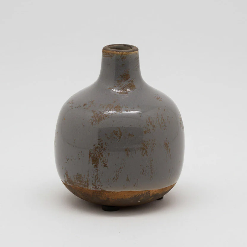 Small Ceramic Vase - Grey - Image 2