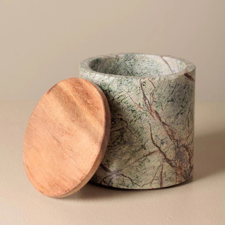 Small Marble Jar with Lid - Image 2