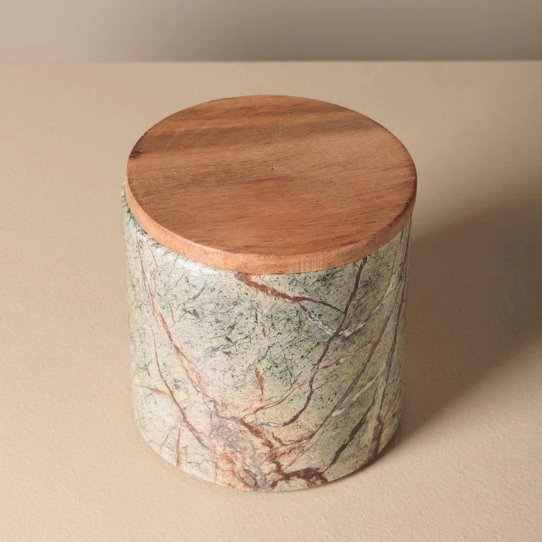 Small Marble Jar with Lid - Image 3