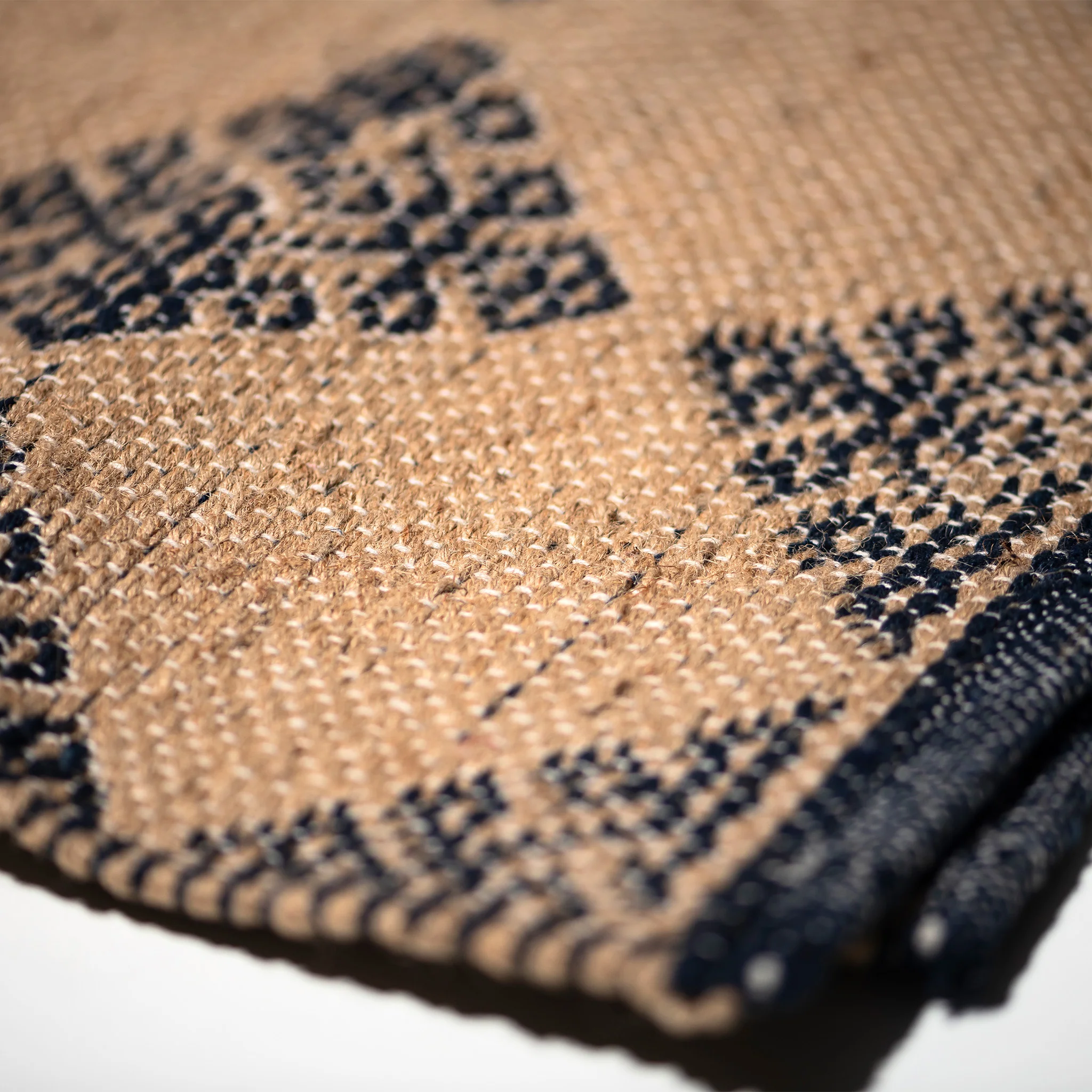Tile Patterned Jute Mat - Image 3