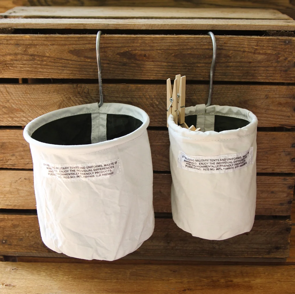 Vintage Fabric Hook Basket - Image 2