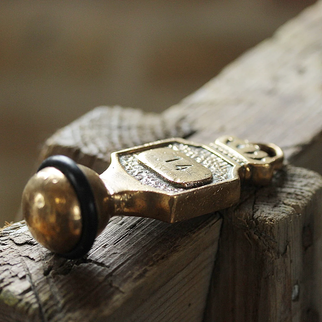 Vintage Hotel Key Fob Brass - Image 2