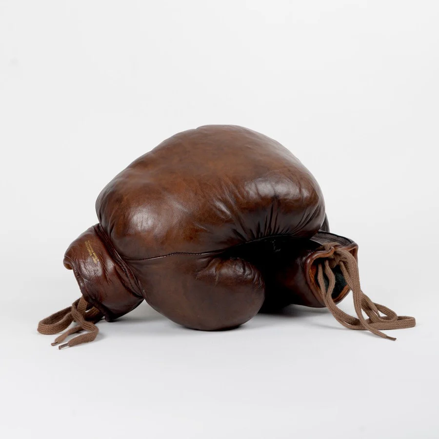 Vintage Leather Boxing Gloves 1920 in Brown - Image 6