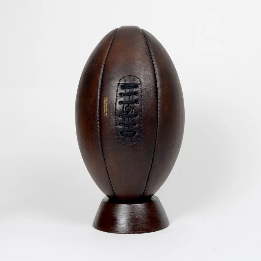 Vintage Leather Rugby Ball 1920 - Image 3