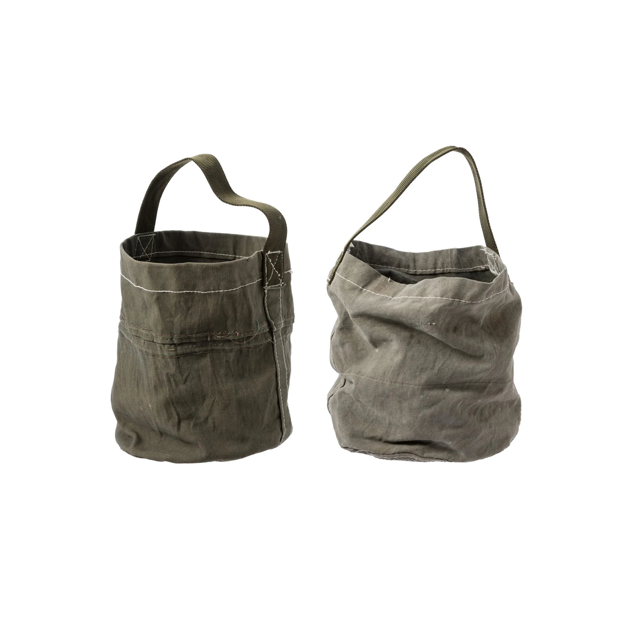 Vintage Tent Fabric Round Bag - Image 4