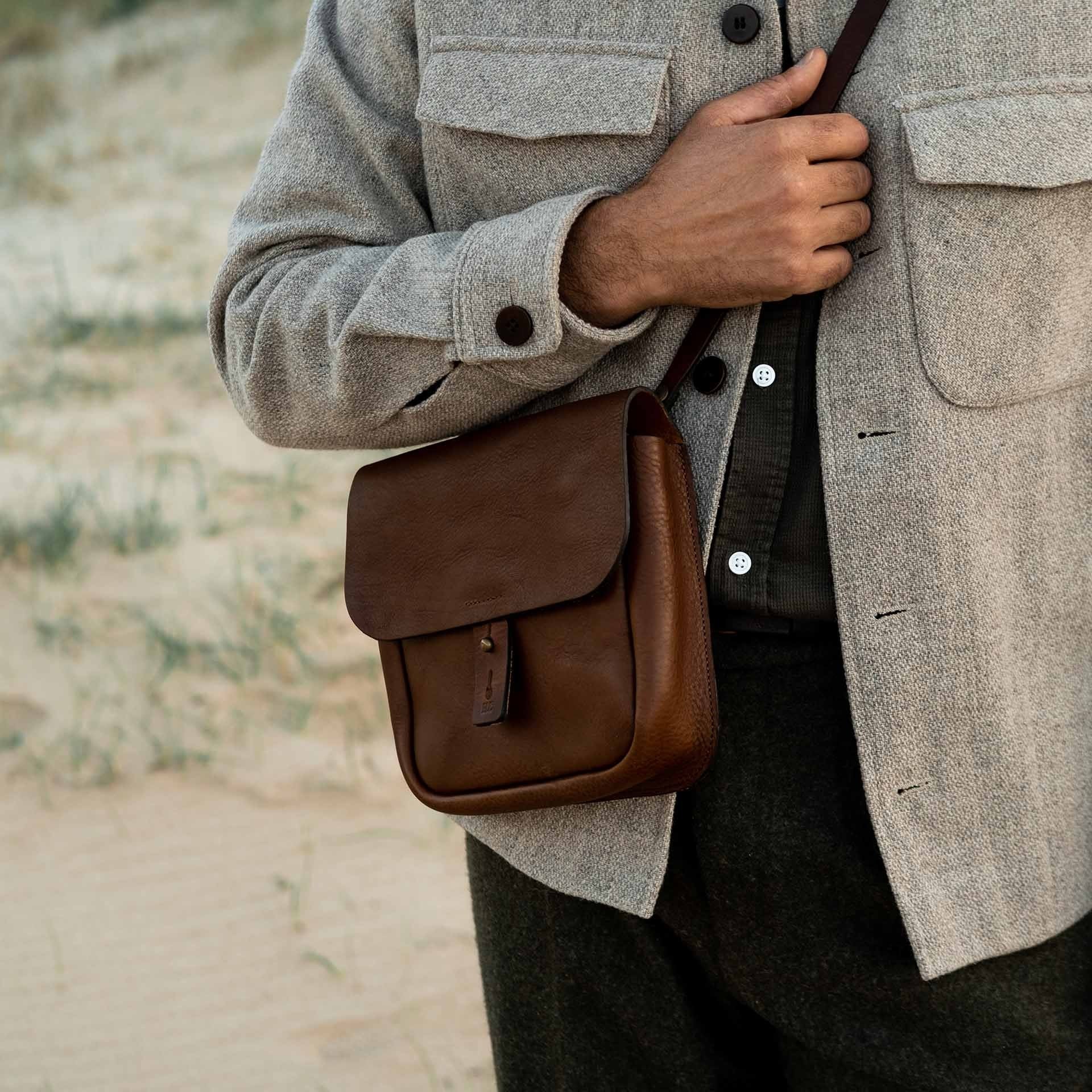 Workwear Shoulder Bag - Dark Brown - Image 5
